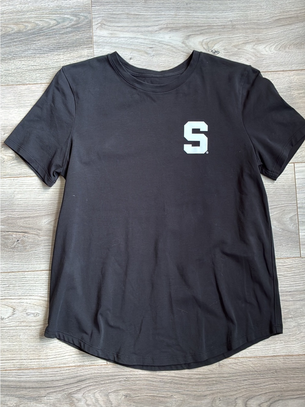 lululemon athletica MSU Black Short Sleeve Tee with White
